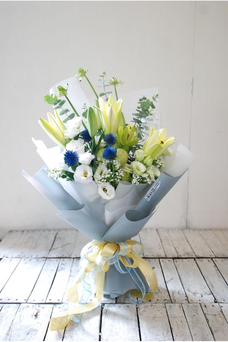 百合莫蘭迪藍色系加量版 Lily in Morandi Blue